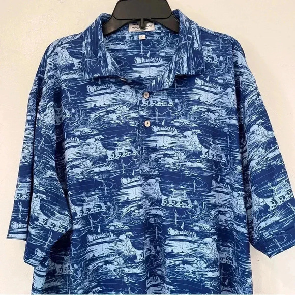 Peter Millar Summer Comfort Men’s L Blue Golf Landmark Performance Jersey Polo - Picture 5 of 14